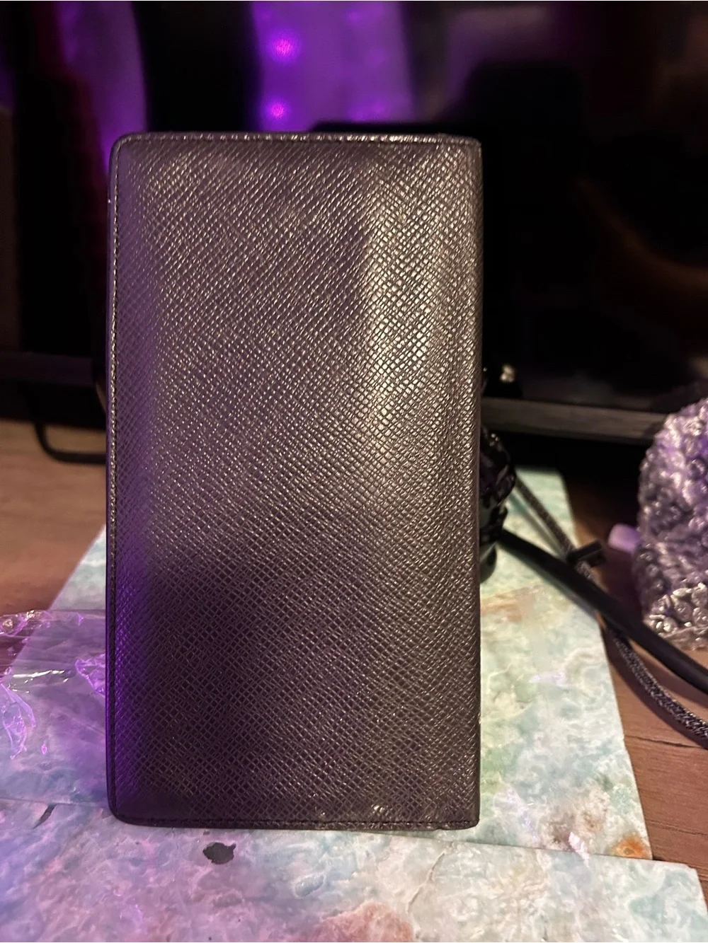 Louis Vuitton Black Slim Card Holder Wallet